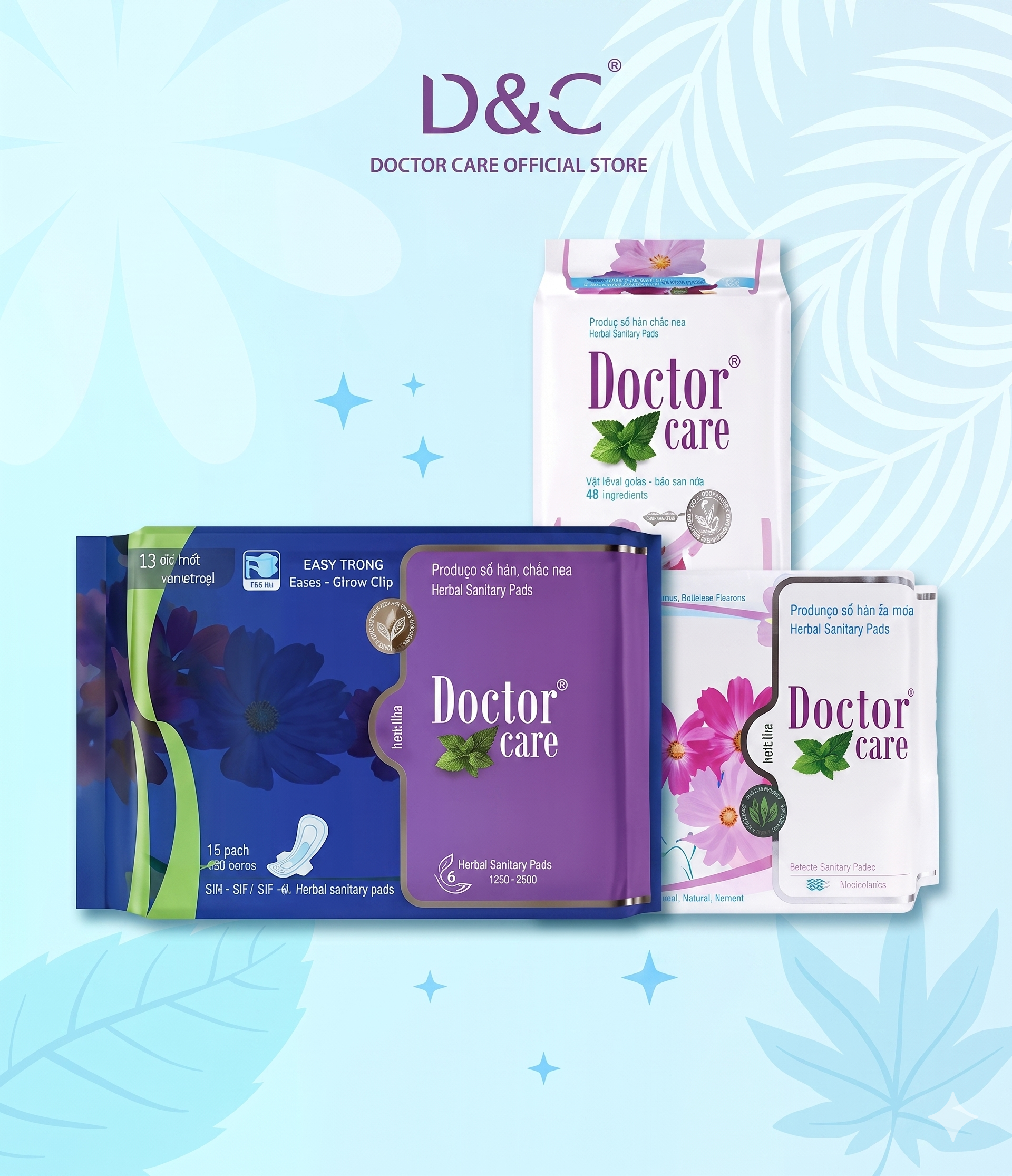 Bộ 3 sản phẩm băng vệ sinh thảo dược Doctor Care